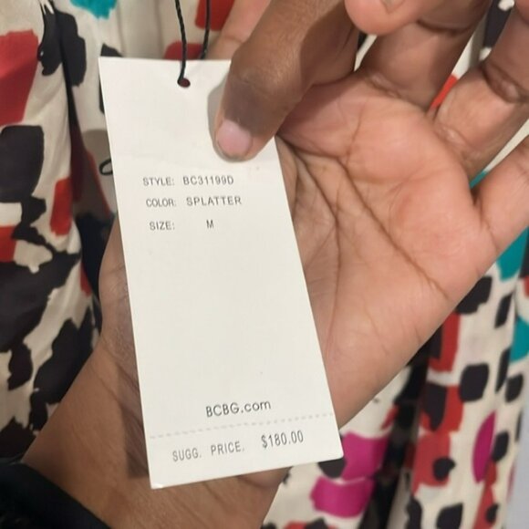Nwt Bcbgmaxazria Sz medium M splatter print dress - Picture 5 of 8
